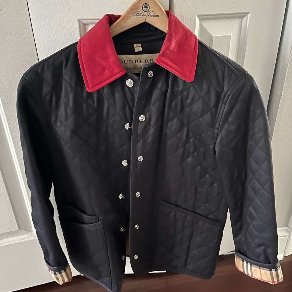 Black Burberry Brit Waffle Coat